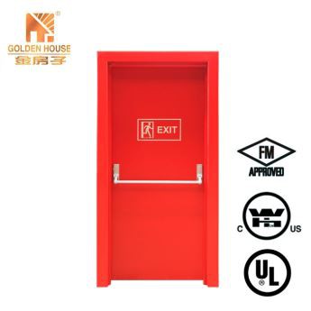 Raudonos ugnies vardinės durys su panikos juosta